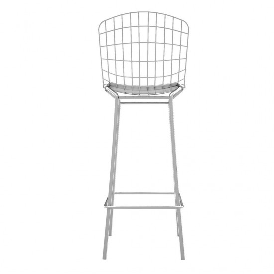 Madeline Barstool, Set of 2 in Silver and White