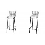 Madeline Barstool, Set of 2 in Black and White