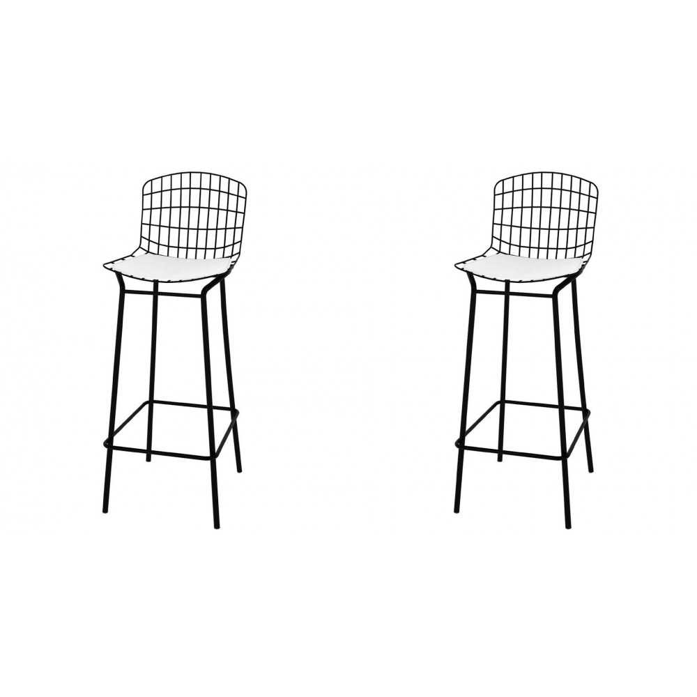 Madeline Barstool, Set of 2 in Black and White