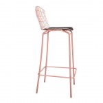 Madeline Barstool, Set of 2 in Rose Pink Gold and Black