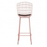 Madeline Barstool, Set of 2 in Rose Pink Gold and Black