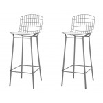 Madeline Barstool, Set of 2 in Charcoal Grey and White