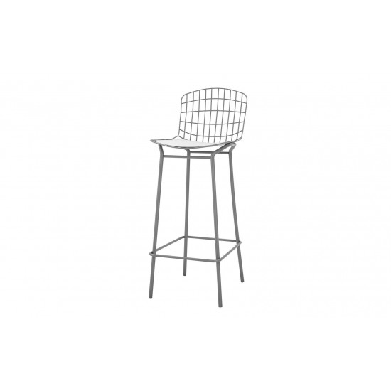 Madeline Barstool, Set of 2 in Charcoal Grey and White