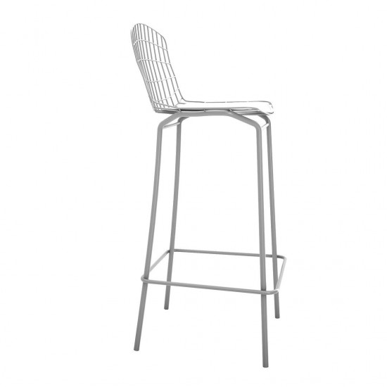Madeline Barstool, Set of 2 in Charcoal Grey and White