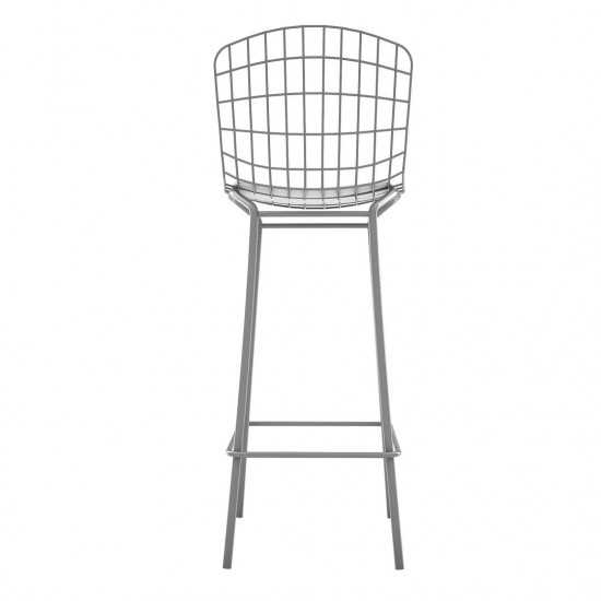 Madeline Barstool, Set of 2 in Charcoal Grey and White