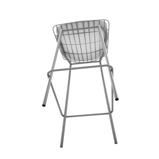 Madeline Barstool, Set of 2 in Charcoal Grey and White