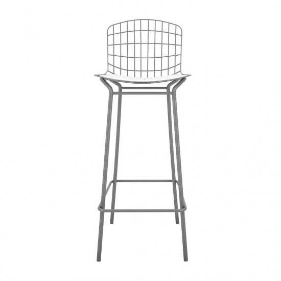 Madeline Barstool, Set of 2 in Charcoal Grey and White