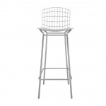 Madeline Barstool, Set of 3 in Silver and White