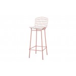 Madeline Barstool, Set of 3 in Rose Pink Gold and White