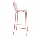 Madeline Barstool, Set of 3 in Rose Pink Gold and White