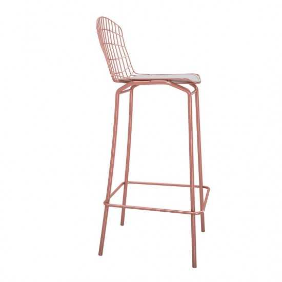 Madeline Barstool, Set of 3 in Rose Pink Gold and White