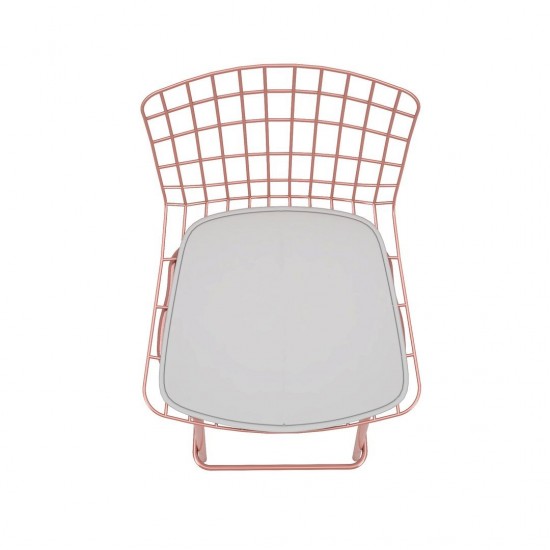 Madeline Barstool, Set of 3 in Rose Pink Gold and White