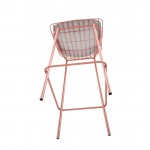 Madeline Barstool, Set of 3 in Rose Pink Gold and White