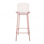 Madeline Barstool, Set of 3 in Rose Pink Gold and White