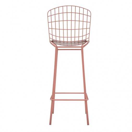 Madeline Barstool, Set of 3 in Rose Pink Gold and White