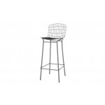 Madeline Barstool, Set of 3 in Charcoal Grey and Black