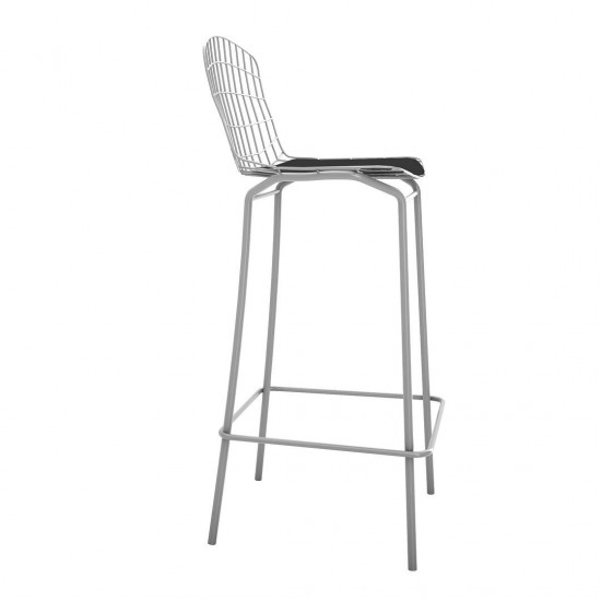 Madeline Barstool, Set of 3 in Charcoal Grey and Black