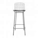 Madeline Barstool, Set of 3 in Charcoal Grey and Black