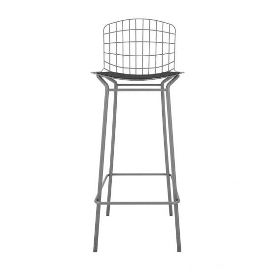 Madeline Barstool, Set of 3 in Charcoal Grey and Black