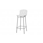 Madeline Barstool, Set of 3 in Charcoal Grey and White