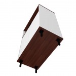 Mosholu Accent Cabinet in White and Nut Brown