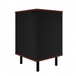 Mosholu Nightstand in Black and Nut Brown