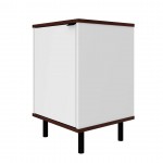 Mosholu Nightstand in White and Nut Brown