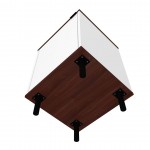 Mosholu Nightstand in White and Nut Brown