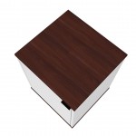 Mosholu Nightstand in White and Nut Brown