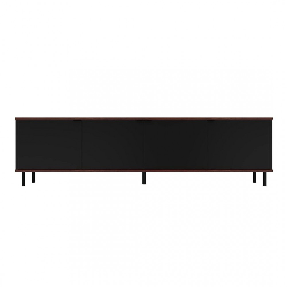 Mosholu 77.04 TV Stand in Black and Nut Brown