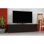Mosholu 77.04 TV Stand in Black and Nut Brown