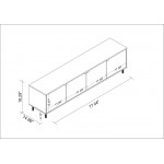 Mosholu 77.04 TV Stand in Black and Nut Brown