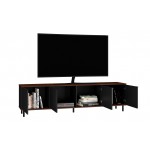 Mosholu 77.04 TV Stand in Black and Nut Brown