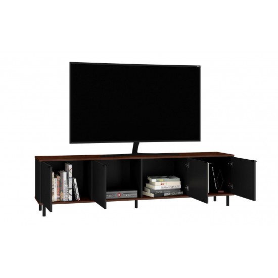 Mosholu 77.04 TV Stand in Black and Nut Brown