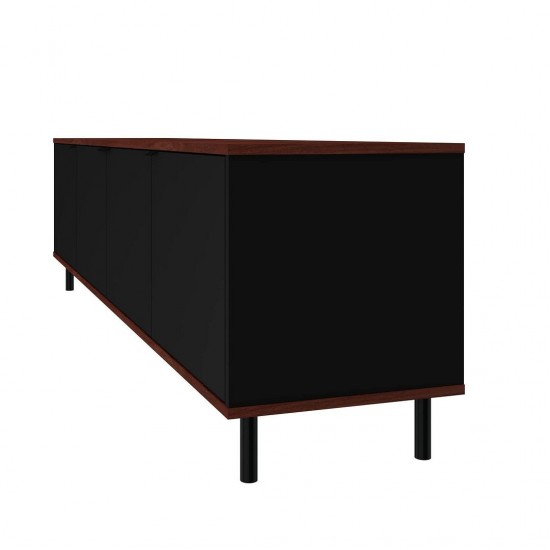 Mosholu 77.04 TV Stand in Black and Nut Brown
