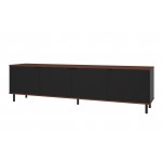 Mosholu 77.04 TV Stand in Black and Nut Brown
