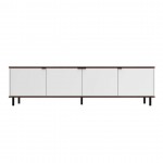 Mosholu 77.04 TV Stand in White and Nut Brown