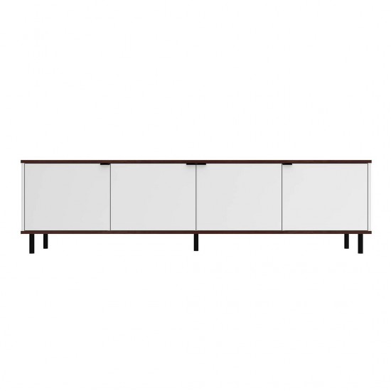 Mosholu 77.04 TV Stand in White and Nut Brown