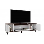 Mosholu 77.04 TV Stand in White and Nut Brown