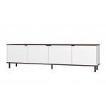 Mosholu 77.04 TV Stand in White and Nut Brown