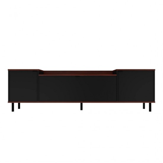 Mosholu 66.93 TV Stand in Black and Nut Brown