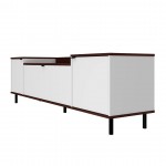 Mosholu 66.93 TV Stand in White and Nut Brown