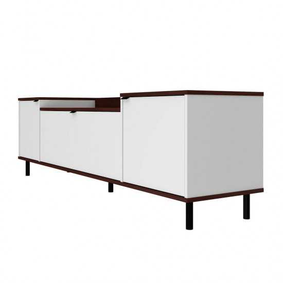 Mosholu 66.93 TV Stand in White and Nut Brown