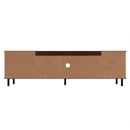 Mosholu 66.93 TV Stand in White and Nut Brown