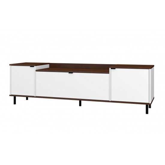 Mosholu 66.93 TV Stand in White and Nut Brown