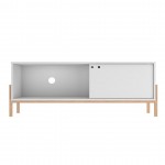 Bowery 55.12 TV Stand in White and Oak