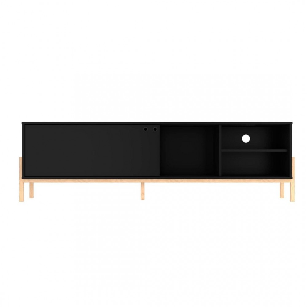 Bowery 72.83 TV Stand in Black and Oak