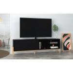 Bowery 72.83 TV Stand in Black and Oak