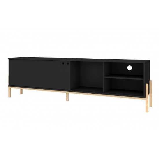 Bowery 72.83 TV Stand in Black and Oak