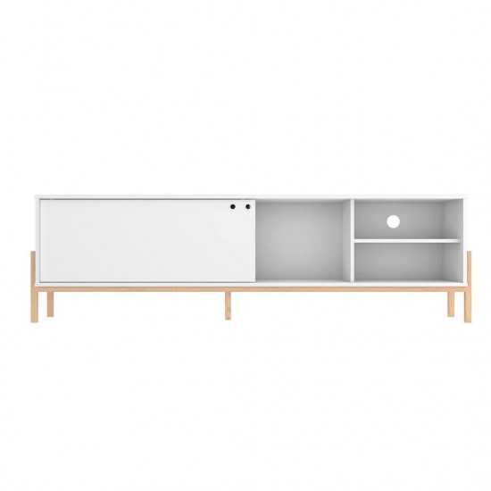 Bowery 72.83 TV Stand in White and Oak